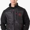 Super Triple Goose Grid Pattern Quilted Bubble Lightweight Jacket - Black