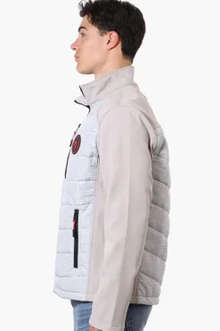 Super Triple Goose Grid Pattern Quilted Bubble Lightweight Jacket - Grey