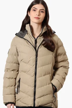 Super Triple Goose Heat Retention Lining Bomber Jacket - Beige