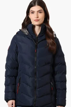 Super Triple Goose Heat Retention Lining Bomber Jacket - Navy