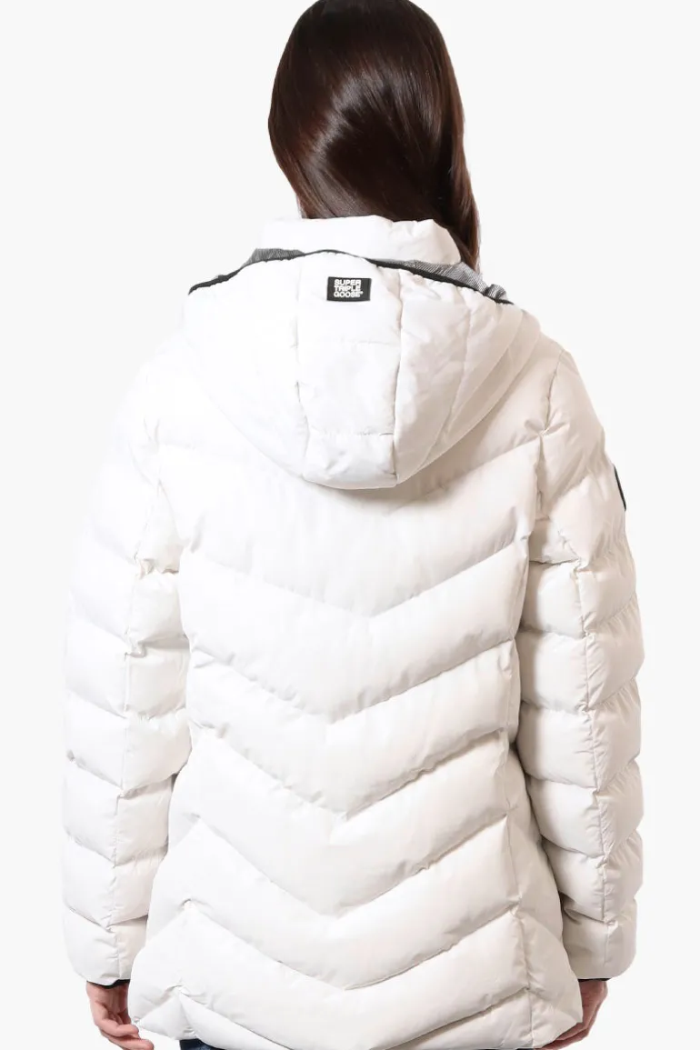 Super Triple Goose Heat Retention Lining Bomber Jacket - White