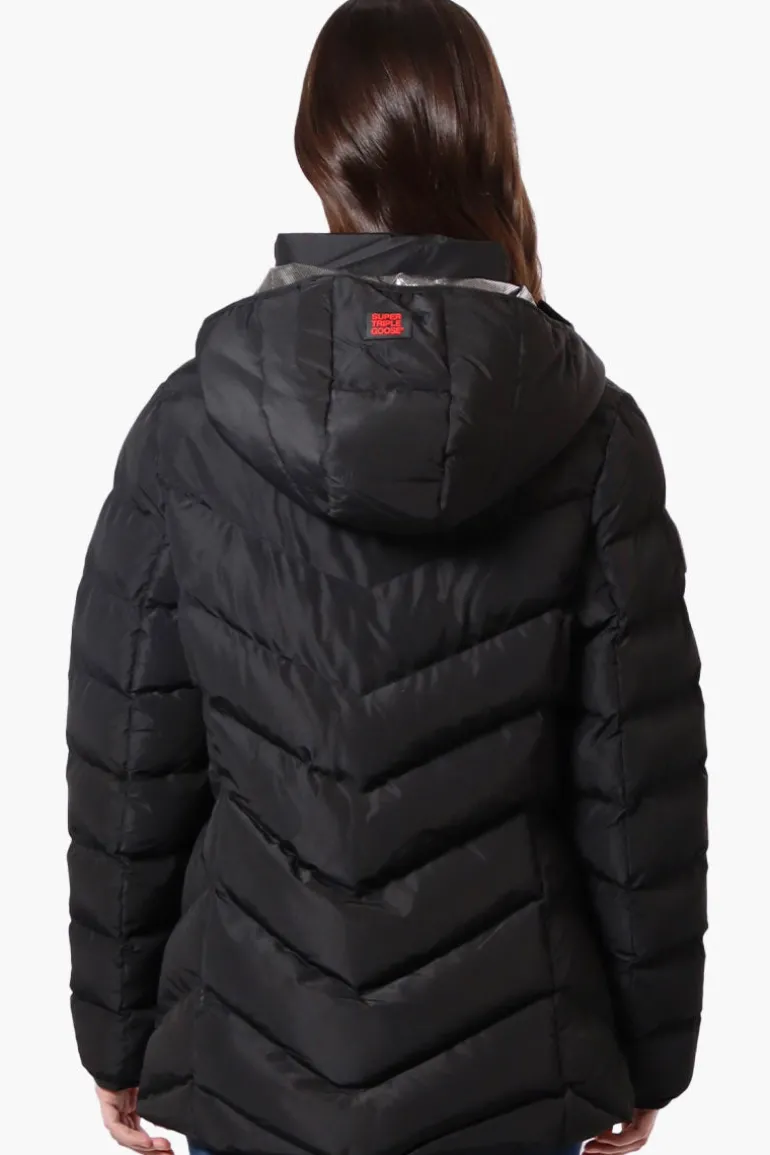 Super Triple Goose Heat Retention Lining Bomber Jacket - Black