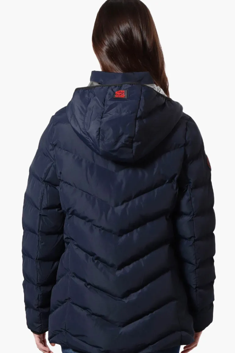 Super Triple Goose Heat Retention Lining Bomber Jacket - Navy
