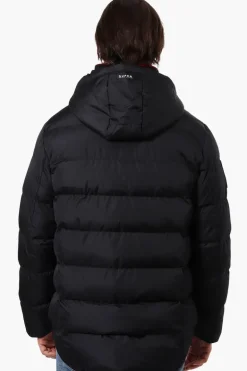Super Triple Goose Knit Collar Bubble Bomber Jacket - Black