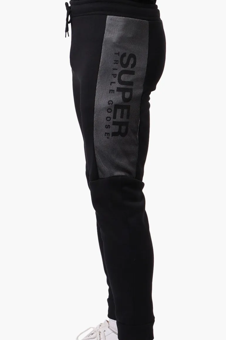 Super Triple Goose Mesh Insert Joggers - Black