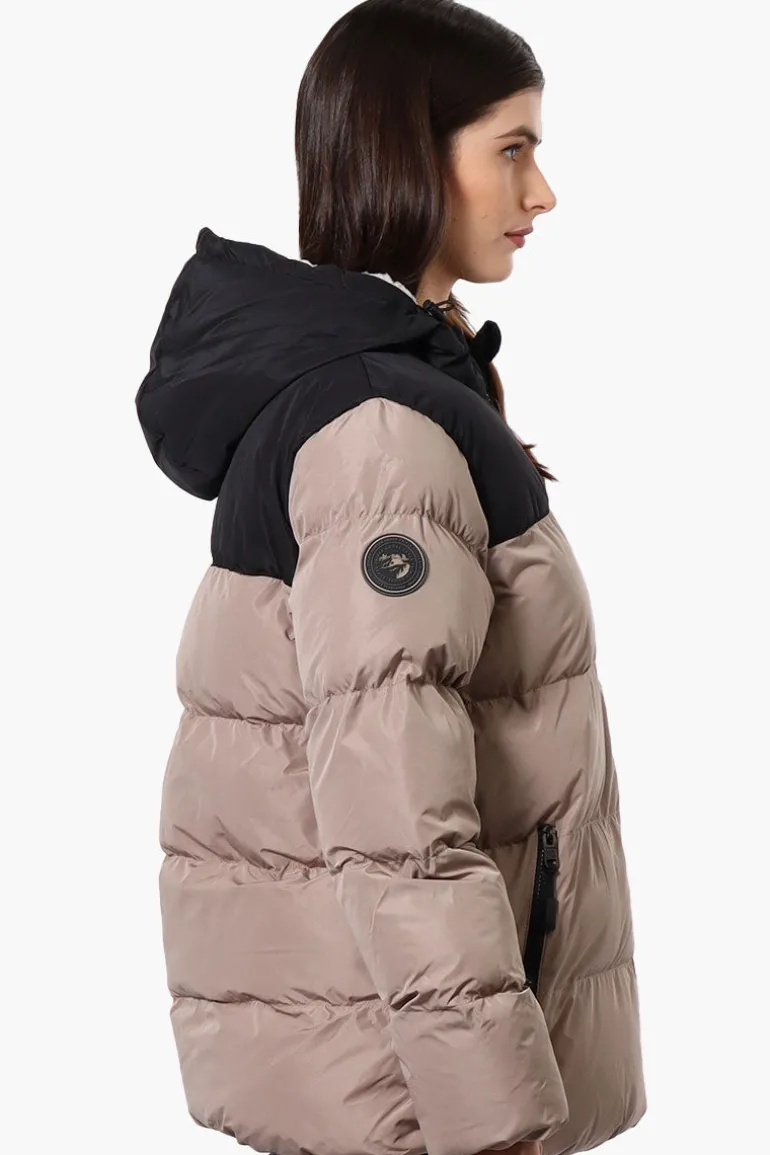 Super Triple Goose Sherpa Lined Bubble Bomber Jacket - Beige