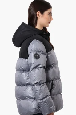 Super Triple Goose Sherpa Lined Bubble Bomber Jacket - Grey