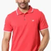 Super Triple Goose Solid Short Sleeve Polo Shirt - Red