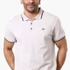 Super Triple Goose Solid Short Sleeve Polo Shirt - Stone