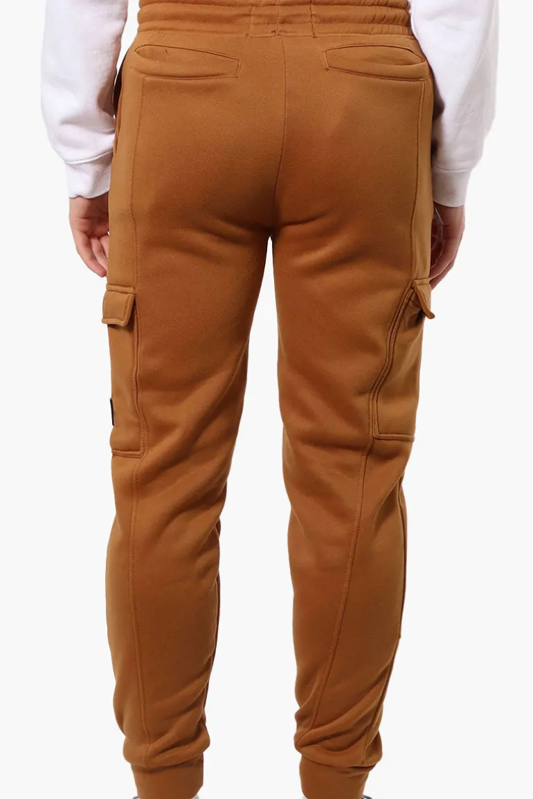 Super Triple Goose Tie Waist Cargo Joggers - Brown