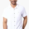 Super Triple Goose Vintage Solid Button Up Casual Shirt - White
