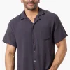 Super Triple Goose Vintage Solid Button Up Casual Shirt - Grey