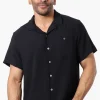 Super Triple Goose Vintage Button Up Linen Casual Shirt - Black